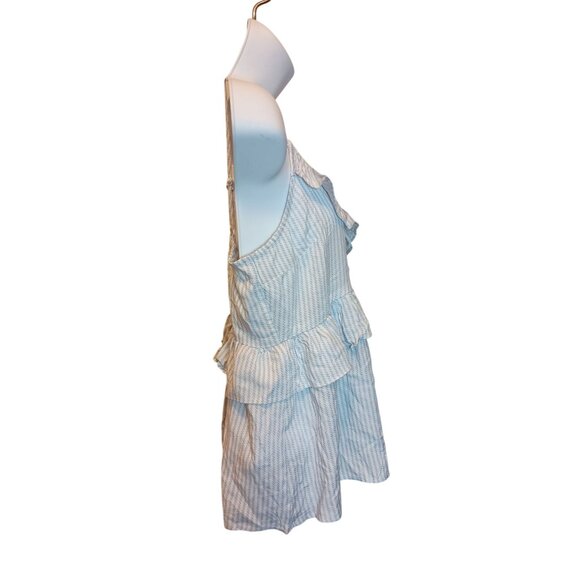WallFlower Challis Ruffle Cami Tank Top Sleeveless Blouse Women's Sz. M Blue/Whi - Picture 2 of 6